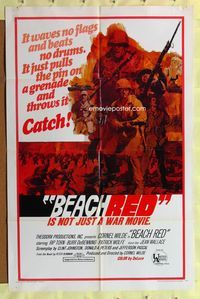 2s025 BEACH RED one-sheet movie poster '67 Cornel Wilde, Rip Torn, awesome WWII art of soldiers!