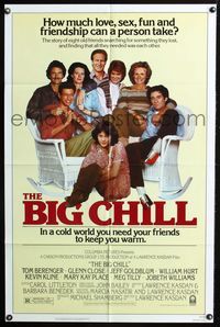 2s030 BIG CHILL 1sheet '83 Lawrence Kasdan, Tom Berenger, Glenn Close, Jeff Goldblum, William Hurt