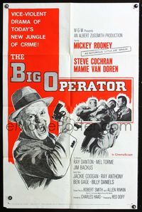 2s031 BIG OPERATOR one-sheet movie poster '59 art of angry Mickey Rooney, Mamie Van Doren