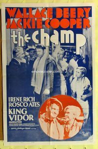 2s049 CHAMP one-sheet movie poster R62 Wallace Beery, Jackie Cooper, King Vidor, boxing epic!