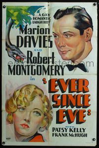 2s079 EVER SINCE EVE other company 1sh '37 stone litho of Marion Davies, Montgomery & snake w/apple!