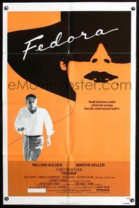 2s085 FEDORA one-sheet movie poster '78 Billy Wilder, William Holden, cool art of Marthe Keller