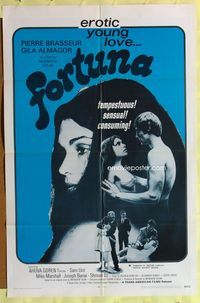 2s097 FORTUNA one-sheet movie poster '69 erotic young love, tempestuous, sensual, consuming!!
