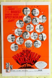 2s101 FROM NASHVILLE WITH MUSIC one-sheet movie poster '69 Biggest country music spectacular ever!
