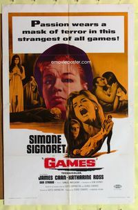 2s105 GAMES one-sheet movie poster '67 Simone Signoret, James Caan, Katharine Ross