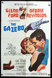 2s107 GAZEBO one-sheet movie poster '60 great romantic art of Glenn Ford & Debbie Reynolds!