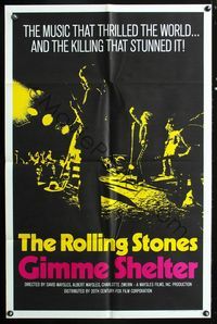 2s113 GIMME SHELTER int'l one-sheet '71 Rolling Stones, the rock & roll concert thrilled the world!