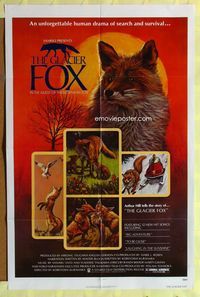 2s121 GLACIER FOX one-sheet movie poster '79 Japanese documentary, cool S. Butz nature art of fox!