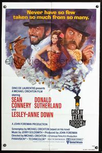 2s135 GREAT TRAIN ROBBERY one-sheet '79 Sean Connery, Sutherland, & Lesley-Anne Down by Tom Jung!