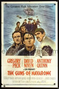 2s149 GUNS OF NAVARONE one-sheet '61 Gregory Peck, David Niven & Anthony Quinn by Howard Terpning!