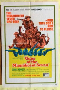 2s150 GUNS OF THE MAGNIFICENT SEVEN one-sheet '69 George Kennedy, James Whitmore, Reni Santoni