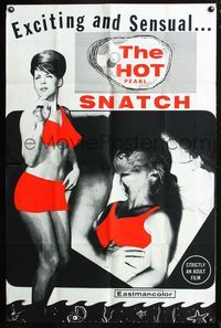 2s169 HOT PEARL SNATCH 1sheet '66 Jody Baby, it's exciting and sensual and strictly an adult film!