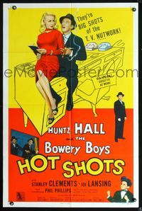 2s170 HOT SHOTS one-sheet movie poster '56 Huntz Hall & The Bowery Boys, sexy Joi Lansing!