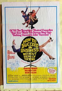 2s172 HOW TO SUCCEED IN BUSINESS WITHOUT TRYING one-sheet '67 Robert Morse, art by Frank Loesser!
