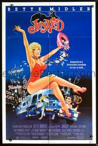 2s191 JINXED one-sheet movie poster '82 sexy Bette Midler gambling artwork!