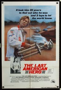 2s200 LAST AMERICAN HERO one-sheet movie poster '73 Jeff Bridges, sexy Valerie Perrine, car racing!