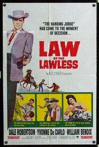 2s208 LAW OF THE LAWLESS one-sheet movie poster '64 Dale Robertson, Yvonne De Carlo, William Bendix