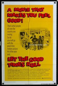 2s213 LET THE GOOD TIMES ROLL style D 1sh '73 Chuck Berry, Bill Haley, The Shirelles & '50s rockers!