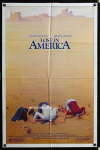 2s224 LOST IN AMERICA 1sheet '85 great Lettick art of Albert Brooks & Julie Hagerty w/heads in sand!