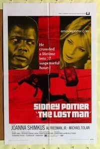 2s225 LOST MAN one-sheet poster '69 Sidney Poitier crowded a lifetime into 37 suspensful hours!