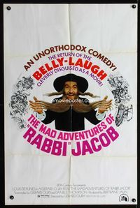 2s234 MAD ADVENTURES OF RABBI JACOB one-sheet '73 Louis de Funes, Les Aventures de Rabbi Jacob