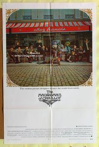 2s235 MADWOMAN OF CHAILLOT one-sheet poster '69 Katharine Hepburn, Charles Boyer, Claude Dauphin