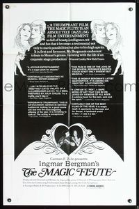 2s236 MAGIC FLUTE reviews one-sheet movie poster '75 Trollflojten, Ingmar Bergman, Mozart