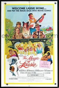 2s237 MAGIC OF LASSIE one-sheet movie poster '78 Mickey Rooney, famous Collie, great family artwork!