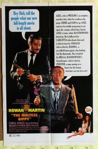 2s243 MALTESE BIPPY one-sheet movie poster '69 Dan Rowan & Dick Martin, sexy Julie Newmar with gun!