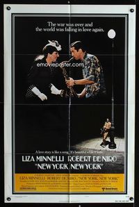 2s320 NEW YORK NEW YORK style B one-sheet '77 Robert De Niro plays sax while Liza Minnelli sings!
