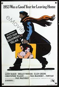 2s322 NEXT STOP GREENWICH VILLAGE one-sheet movie poster '76 Lenny Baker, cool art by Milton Glazer!