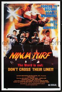2s330 NINJA TURF one-sheet movie poster '86 tough martial arts gang image!