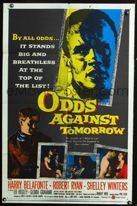 2s344 ODDS AGAINST TOMORROW one-sheet movie poster '59 Harry Belafonte, Robert Wise, Ed Begley