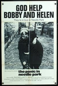 2s366 PANIC IN NEEDLE PARK 1sheet '71 Al Pacino & Kitty Winn are heroin addicts w/o access to more!