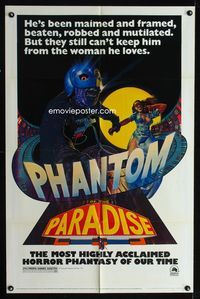 2s380 PHANTOM OF THE PARADISE revised 1sh '74 Brian De Palma, cool artwork of the Phantom!