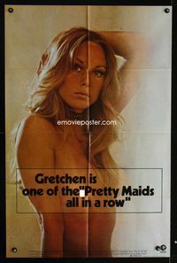 2s393 PRETTY MAIDS ALL IN A ROW rare Gretchen teaser 1sh '71 Rock Hudson seduces sexy cheerleaders!