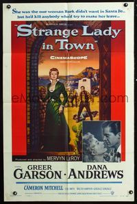 2s460 STRANGE LADY IN TOWN one-sheet movie poster '55 Greer Garson, Dana Andrews, Cameron Mitchell
