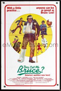 2s480 THEY CALL ME BRUCE one-sheet movie poster '82 Johnny Yune, wacky Richard Hescox kung fu art!