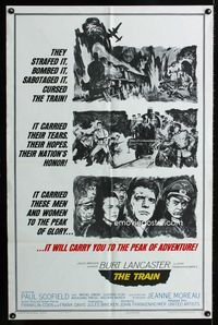 2s498 TRAIN style A one-sheet movie poster '65 Burt Lancaster, John Frankenheimer, Paul Scofield