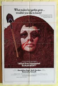 2s533 WHAT EVER HAPPENED TO AUNT ALICE? int'l 1sh '69 creepy horror image of woman buried in garden!