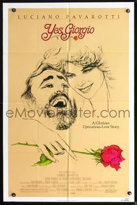 2s545 YES GIORGIO one-sheet movie poster '82 Luciano Pavarotti, Kathryn Harrold, cool Crifo art!