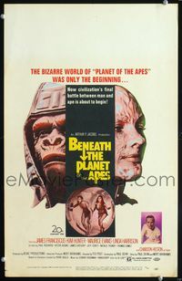 2t031 BENEATH THE PLANET OF THE APES WC '70 sci-fi sequel, what lies beneath may be the end!
