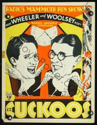 2t086 CUCKOOS WC '30 great art of comedians Bert Wheeler & Robert Woolsey as wacky hybrid birds!