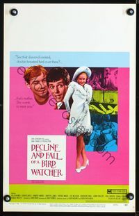 2t091 DECLINE & FALL OF A BIRD WATCHER window card poster '69 she's sexy and wants to meet you!