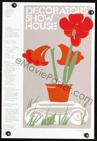 2t092 DECORATORS' SHOW HOUSE signed interior design festival window card '81 by artist D. Saufer!