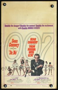 2t098 DR. NO/FROM RUSSIA WITH LOVE WC '65 Sean Connery is James Bond, double danger & excitement!