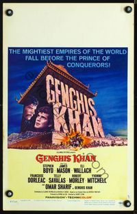 2t130 GENGHIS KHAN window card '65 Omar Sharif as the Mongolian Prince of Conquerors, Stephen Boyd
