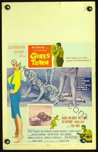 2t134 GIRLS TOWN WC '59 sexy bad youthful rebel Mamie Van Doren, first Paul Anka, who is shown!