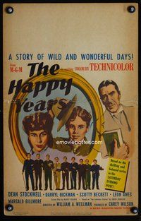 2t155 HAPPY YEARS window card movie poster '50 Dean Stockwell, Darryl Hickman, William Wellman