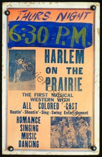 2t157 HARLEM ON THE PRAIRIE local theater WC '37 first musical western with an all colored cast!